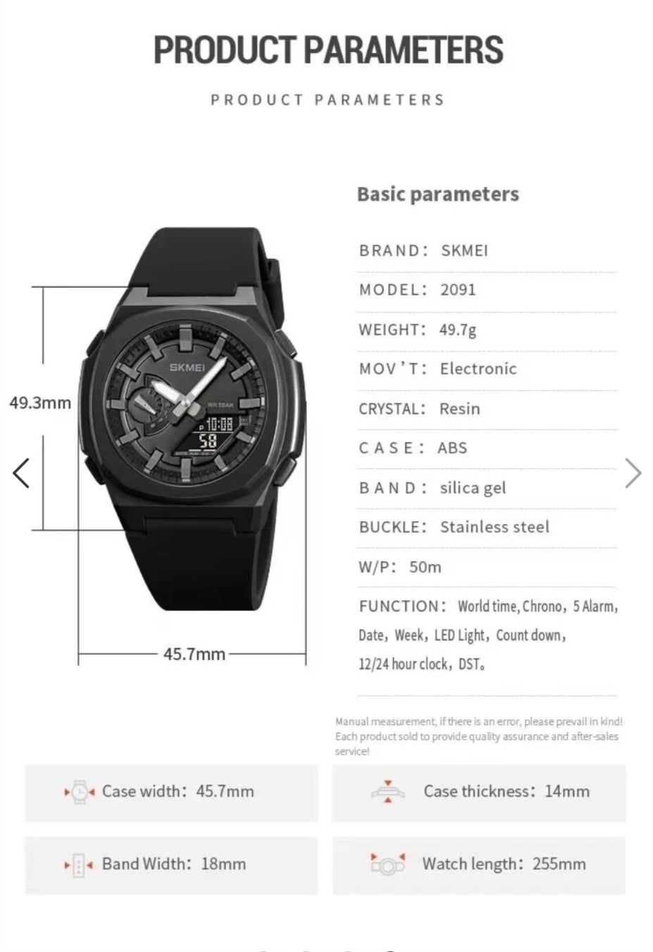 Skmei – 2091 – Digital Analog – Black/White-White