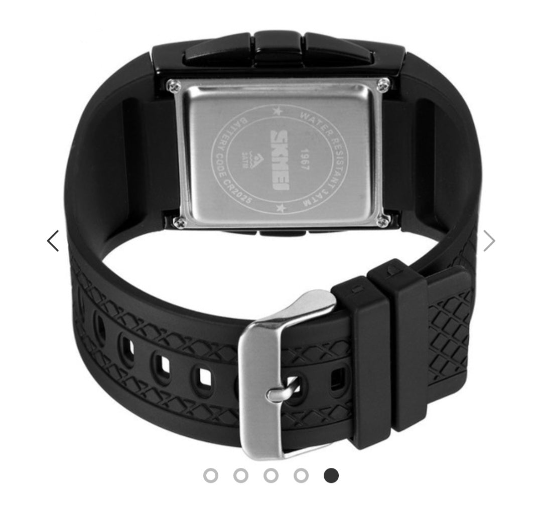 SKMEI – 1967 – Digital LED Multifunction Alarm Electronic Waterproof Watch – Silver/Black